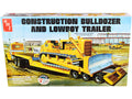 Skill 3 Model Kit Construction Bulldozer and Lowboy Trailer Set of 2